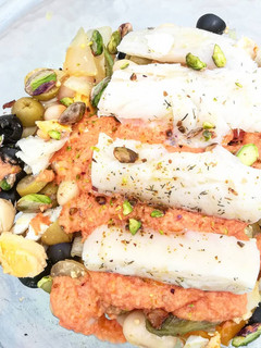 Una foto de Ensalada de bacalao templada