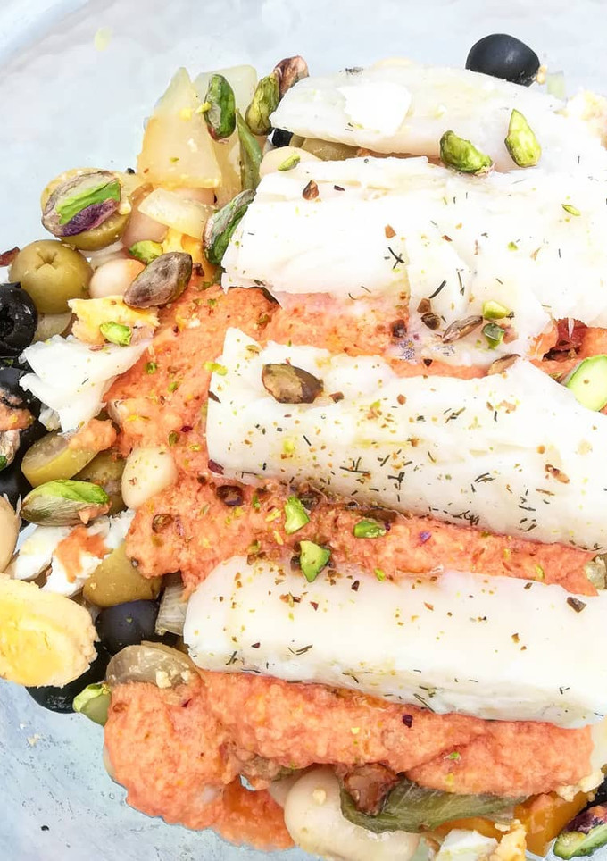 Una foto de Ensalada de bacalao templada