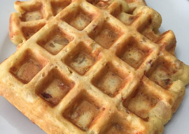 Gofres de verduras y jamón serrano (waffles)