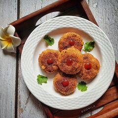 A picture of Banana stem kebab.