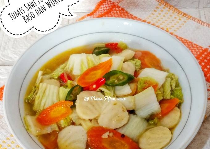 Resep Tumis Sawi Putih Campur Baso Dan Wortel Oleh Lanjarsih Mama