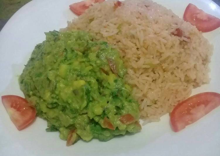 Recipe of Homemade Fried rice and Guacamole