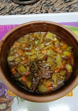 صورة لوصفة طاجن لحمة بالبطاطس والخضار