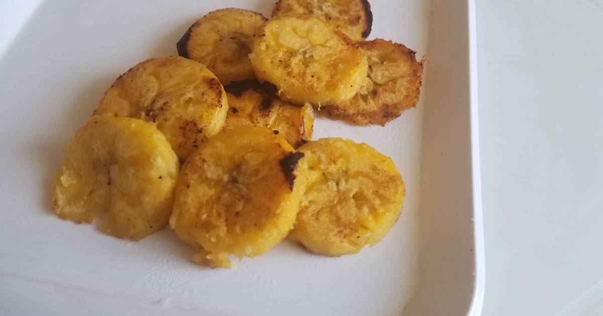 Plátano maduro, frito sin aceite Receta de Magalys Mujica- Cookpad