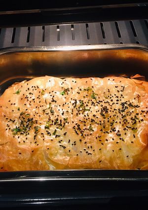 A picture of Vegan spanakopita (spinach pie) #bakingcontest.