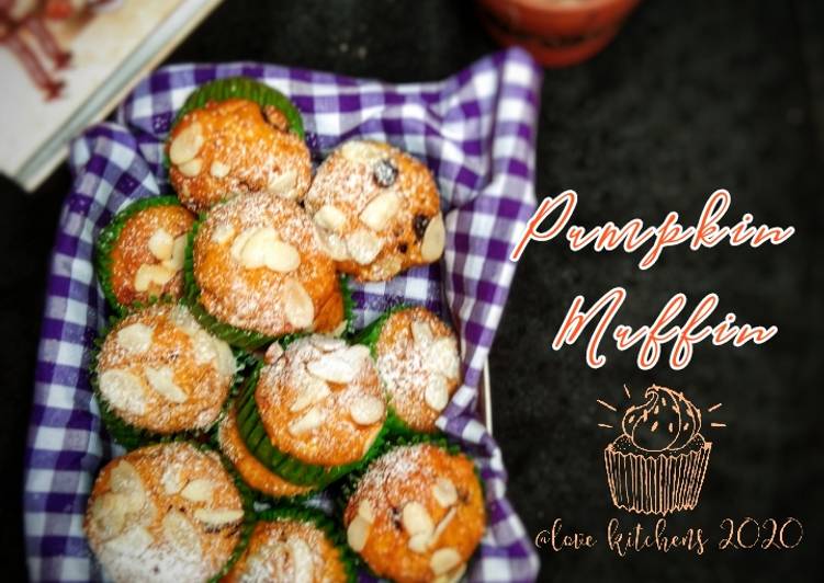 Bagaimana Bikin Almond Pumpkin Muffin —muffin labu kuning— enak gurih Anti Gagal