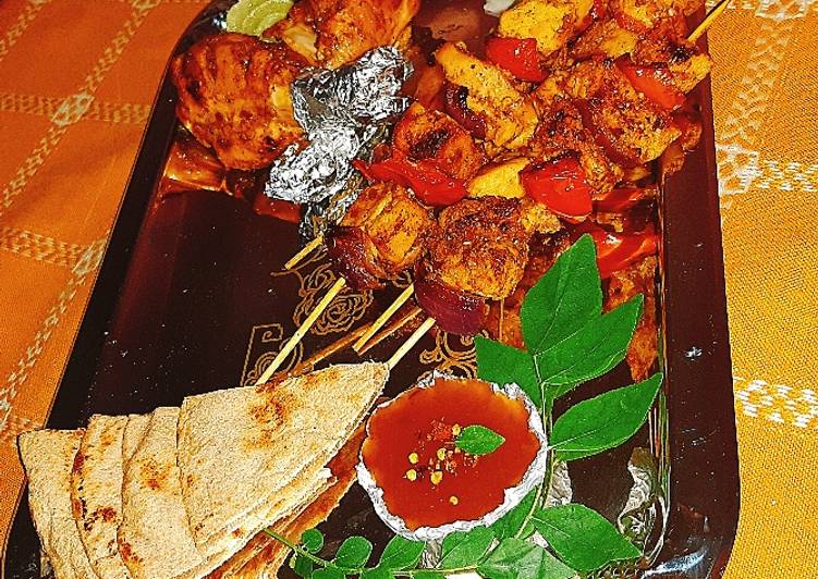 Simple Way to Prepare Favorite Chicken tikka pcs &amp; spicy chicken shashlik recipe by saima