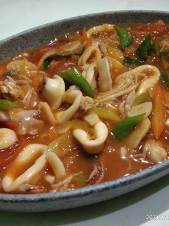 Foto resep Cumi, Wortel, Enoki, Asam Manis