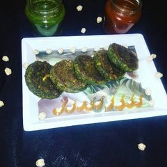 Spinach chole tikki A picture of Spinach chole tikki.