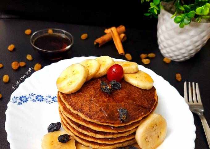 Whole wheat Banana Pancake, Eggless