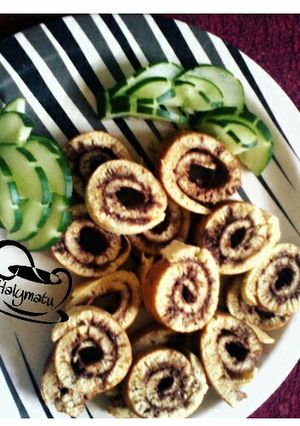 A picture of Swiss rolls.