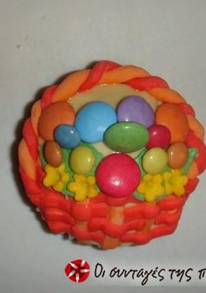 Φωτογραφία της συνταγής Cupcakes πασχαλινά καλαθάκια με smarties