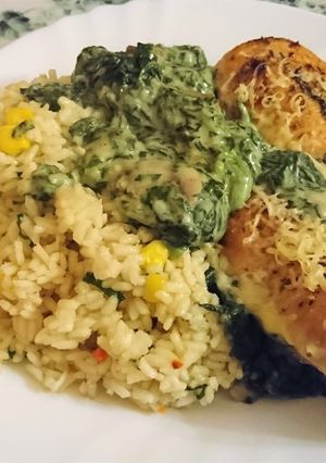 Spenótos-gombás csirkemell recept fotója
