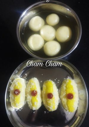 Cham cham & Rasgulla gujarati sweets (Cham cham & Rasagulla recipe in tamil) செய்முறை முக்கிய புகைப்படம்