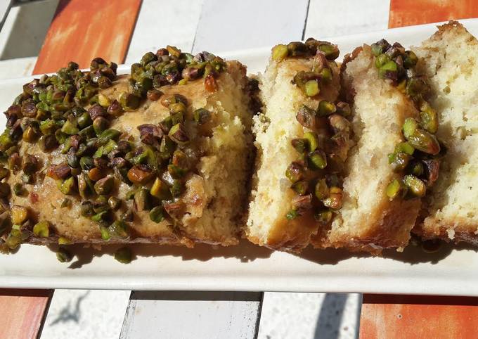 Recipe of Homemade Orange and Rose Syrup Cake with Pista Crunch