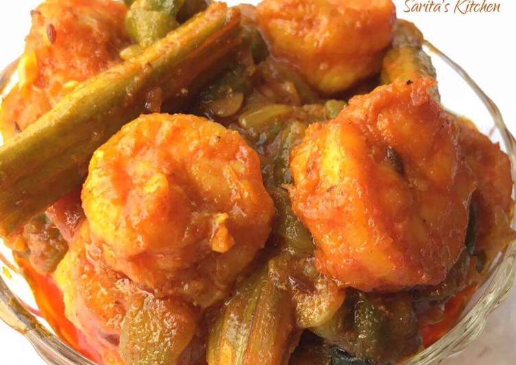 Recipe of Quick Prawns Drumstick with Ridgegourd curry