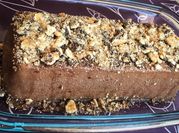 Una foto de pudín de chocolate sin horno