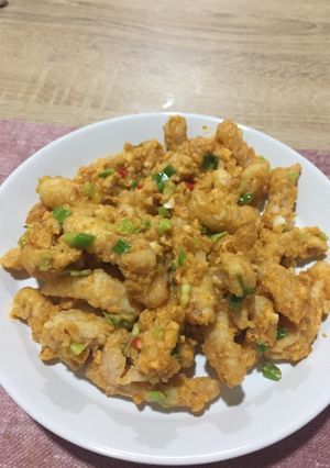 Foto resep Cumi goreng tepung saus telur asin