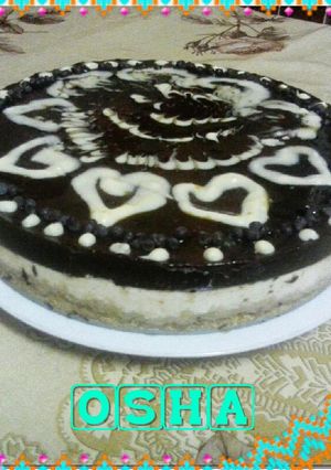 صورة لوصفة طريقة عمل تشيز كيك بالكريم كراميل والشوكولا