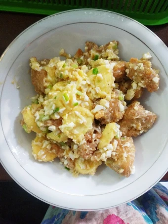 Cara Mudah Menyiapkan Resep Ayam karage dan tofu (tahu sutra) saus telur asin yang Bisa Manjain Lidah Anti Ribet, Mantap