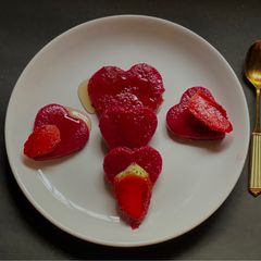 A picture of Hearty Strawberry Pancakes for Valentine’s Day.
