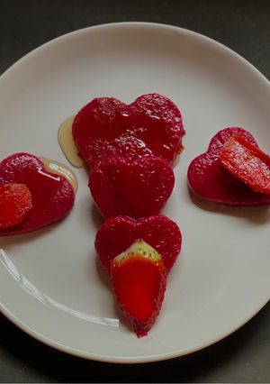 A picture of Hearty Strawberry Pancakes for Valentine’s Day.