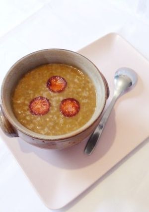 Une photo de Potage de lentilles et chorizo