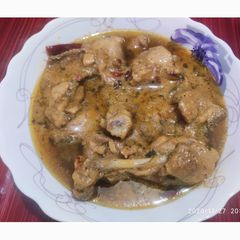 A picture of Black chilli chicken.