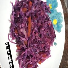 A picture of Fried purple cabbage.