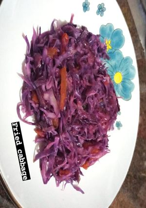 A picture of Fried purple cabbage.