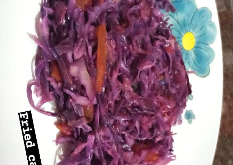 Fried purple cabbage