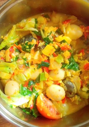 Foto resep Sayur santan telur puyuh, kentang dan kerang
