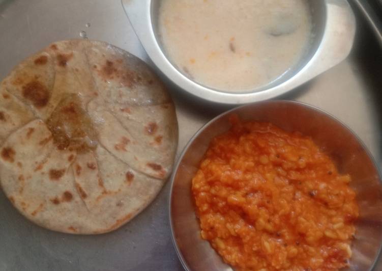 Step-by-Step Guide to Prepare Super Quick Homemade Gujarati famous puran poli and mograldal, kadhi