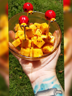Una foto de Cubitos de queso saborizados