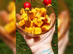 Una foto de Cubitos de queso saborizados