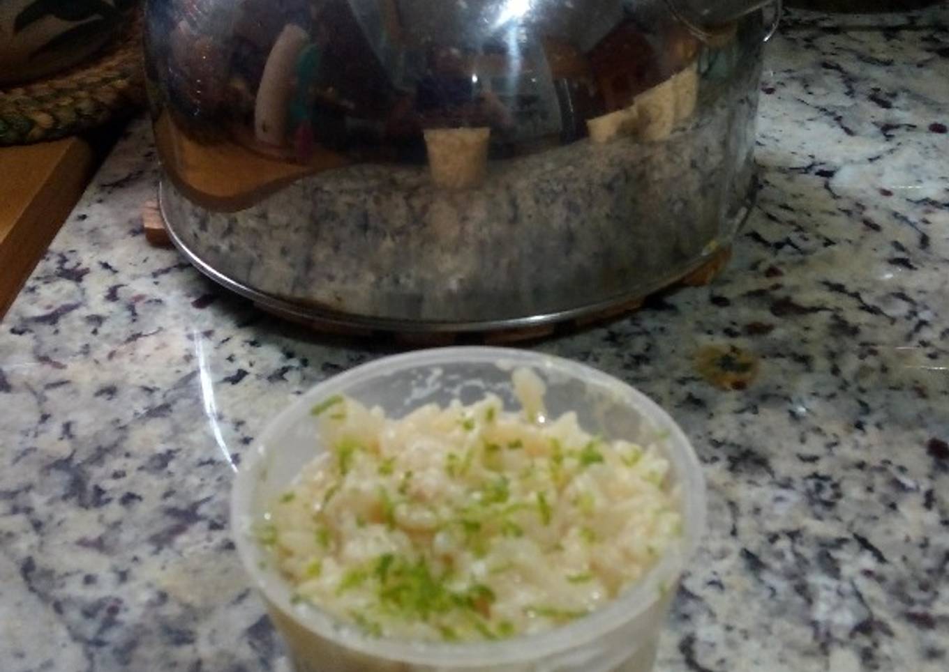 Arroz con leche sabor a limón