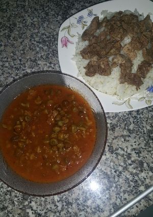 صورة لوصفة بامية ورز