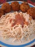Albóndigas de pollo empanizadas con frituras en horno air fryer