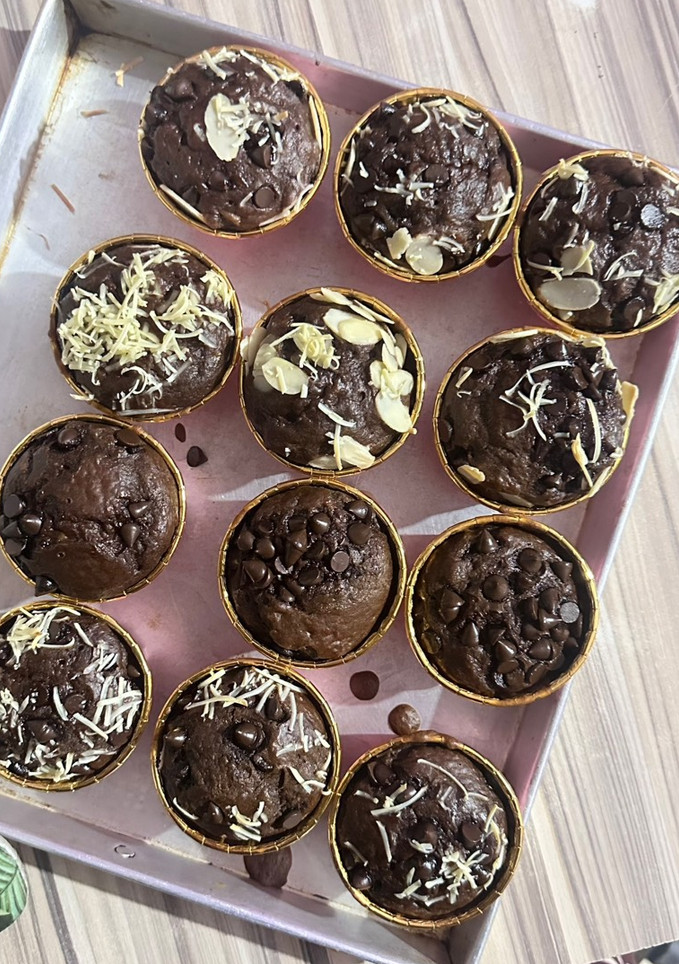 Foto resep Banana choco muffins termoist NO MIXER