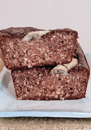 Una foto de Mi budín favorito 🎀de banana y cacao, sin gluten, sin harina, sin azúcar, sin edulcorante 🎀