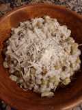 Risotto de cebada con arvejas