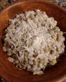 Risotto de cebada con arvejas