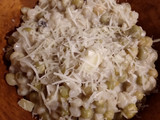 Risotto de cebada con arvejas