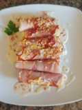 Palmitos con jamón, ketchup, gratinados #recetariocamino