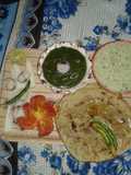 Bajra ke roti or saag with rayta or salad