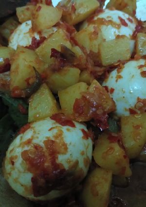 Foto resep Telur kentang balado Pedas2 manis