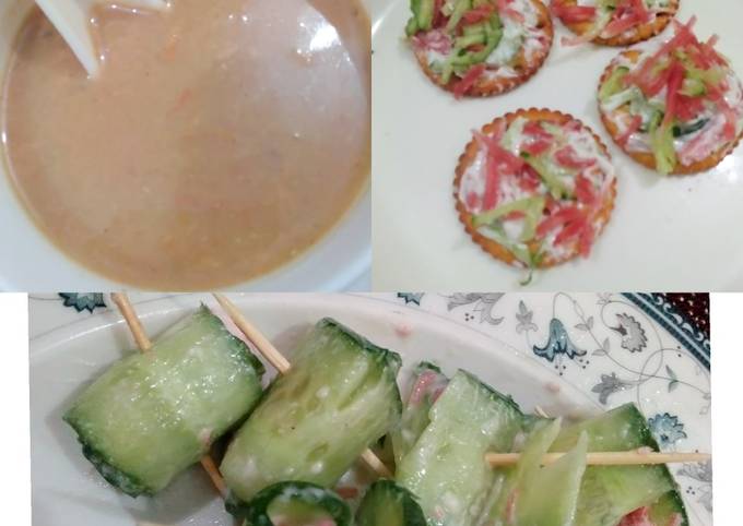 Easiest Way to Prepare Super Quick Homemade Mulligatawny soup with cucumber rolls and mayo cheesy snack