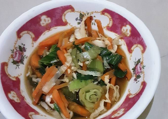 Resep Pokcoy kuah saus tiram seger, sehat dan praktis, Bikin Ngiler