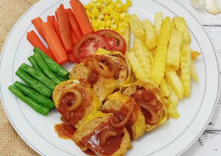Rolade Tahu Daging Sapi (Saus Barbeque)