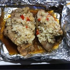 A picture of Garlic Chicken filet (using toast oven).